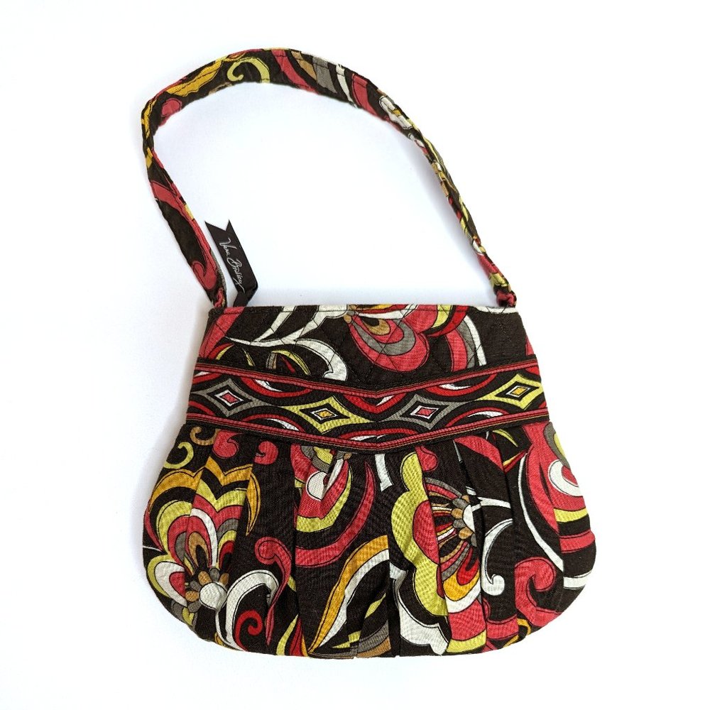 Vera Bradley Puccini Hannah Bag Brown Orange Gold Yellow White Handbag Retired
